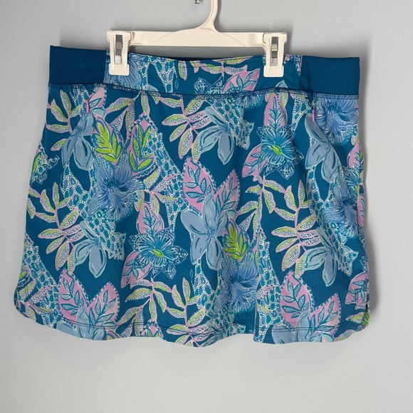 Lilly Pulitzer Luxleta Skort Blue and Pink Floral Print Size Large - Picture 1 of 10